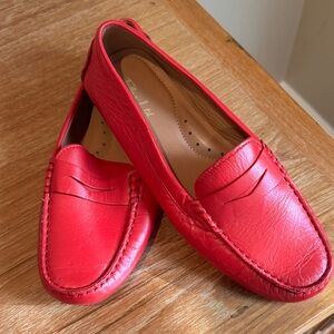 Elegant Red Leather Loafers